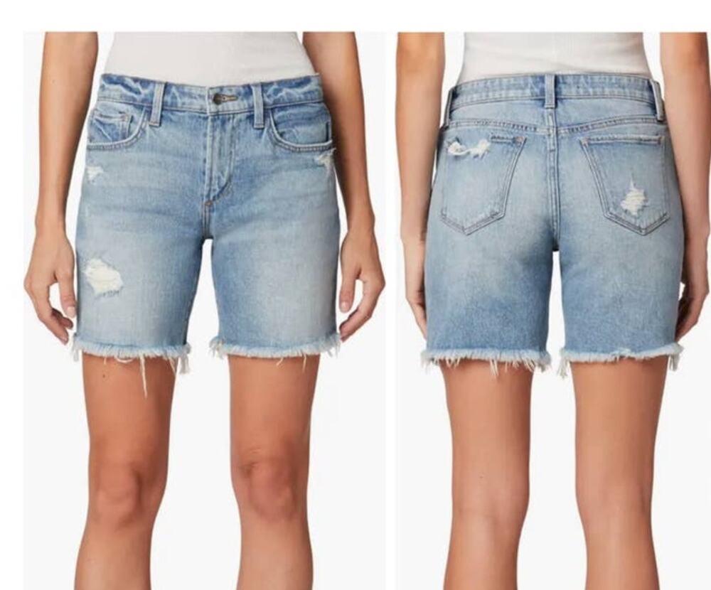 Joe's Jeans shorts The Lara ripped denim bermuda denim blue size 23